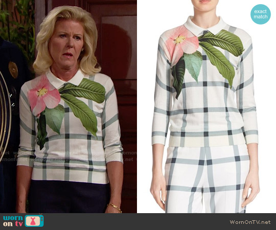 Ted Baker 'Agneya' Print Sweater worn by Pamela Douglas (Alley Mills) on The Bold and the Beautiful