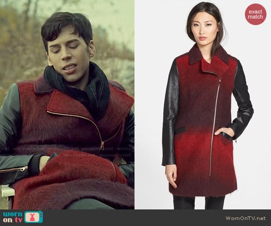 Ted Baker 'Annamae' Ombré Moto Jacket with Leather Sleeves worn by Felix Dawkins (Jordan Gavaris) on Orphan Black