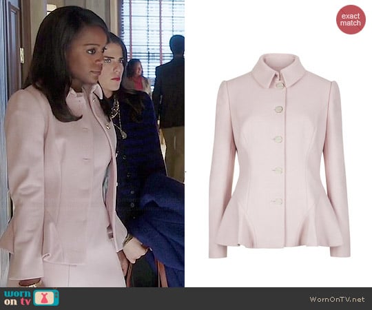 Ted Baker Bracti Jacket in Pale Pink worn by Aja Naomi King on HTGAWM