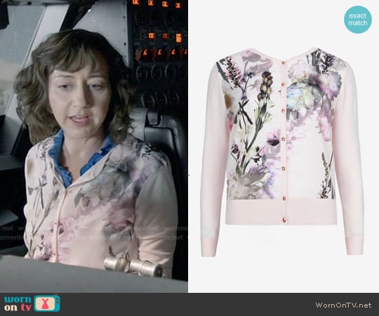 Ted Baker Calin Torchlit Floral Cardigan worn by Carol Pilbasian (Kristen Schaal) on Last Man On Earth