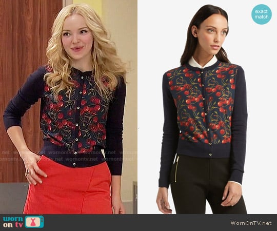 Ted Baker Perl Cheerful Cherry Cardigan worn by Liv Rooney (Dove Cameron) on Liv and Maddie