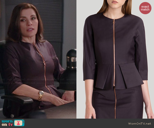 Ted Baker Eben Suit Jacket in Grape worn by Julianna Margulies on The Good Wife