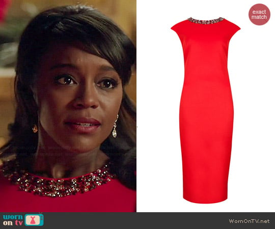 Ted Baker Elenna Embellished Midi Dress worn by Aja Naomi King on HTGAWM