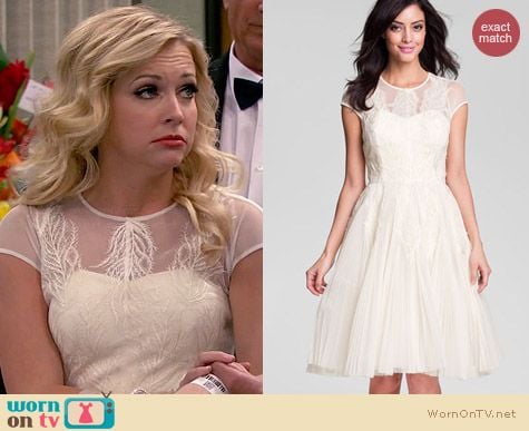 Ted Baker Embroidered Mesh Fit & Flare Dress worn by Melissa Joan Hart on Melissa & Joey