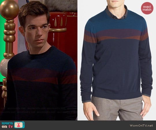 Ted Baker Farlie Sweater in Navy worn by John Mulaney