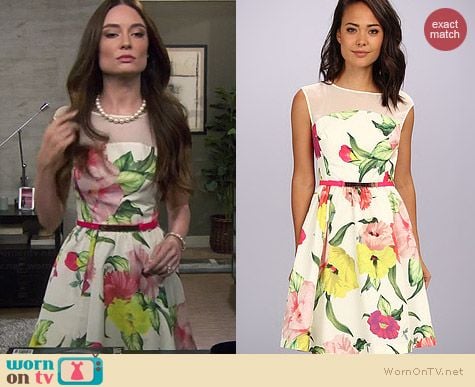 Ted Baker Iberis Flowers at High Tea Dress worn by Mallory Jansen on Young & Hungry