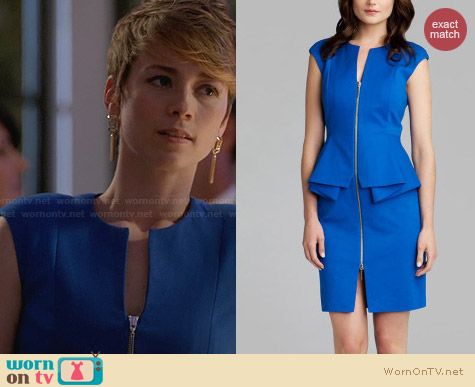 Ted Baker Jamthun Peplum Dress worn by Karine Vanasse on Revenge