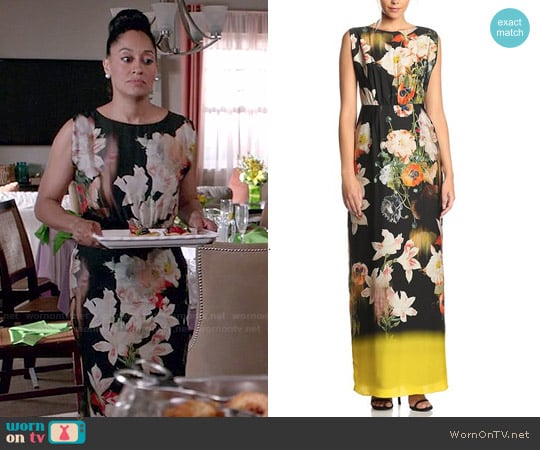 Ted Baker 'Jasmyne' Opulent Bloom Dress worn by Rainbow Johnson (Tracee Ellis Ross) on Black-ish