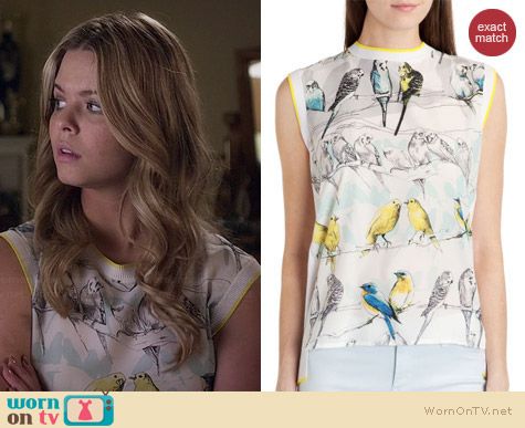 Ted Baker Joliae Canary Print Top worn by Sasha Pieterse on PLL