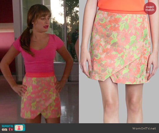 Ted Baker Keleche Floral Jacquard Wrap Skirt worn by Lea Michele on Glee