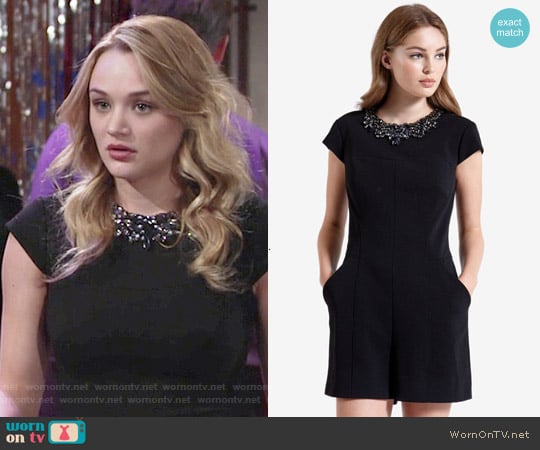 Ted Baker 'Neria' Embellished Playsuit worn by Summer Newman (Hunter King) on The Young and the Restless