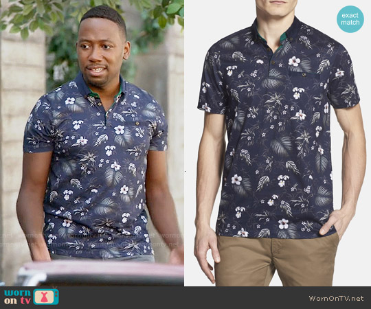 Ted Baker Normat Floral Polo Shirt worn by Winston Bishop (Lamorne Morris) on New Girl