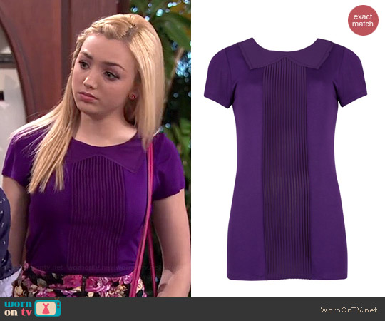 Ted Baker Pintuck Collar Pleated Panel Top worn by Peyton List on Jessie