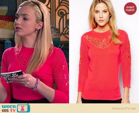 Ted Baker Talula Embroidered Jumper worn by Peyton List on Jessie