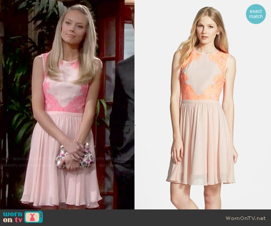 Ted Baker Vember Lace Trim Chiffon Dress worn by Abby Newman (Melissa Ordway) on The Young and the Restless