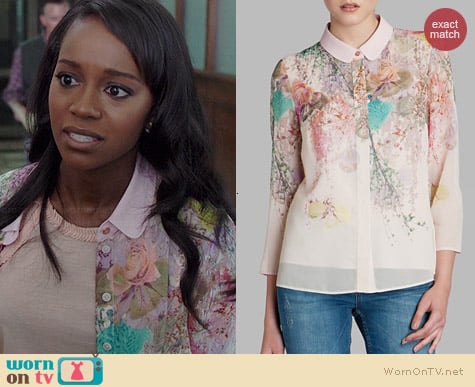 Ted Baker Wispy Meadow Shirt worn by Aja Naomi King on HTGAWM