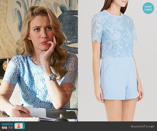 Ted Baker Zasha Lace Romper worn by Petra Solano (Yael Grobglas) on Jane the Virgin