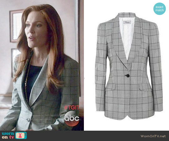 Temperley London Milly Prince of Wales Check Blazer worn by Abby Whelan (Darby Stanchfield) on Scandal