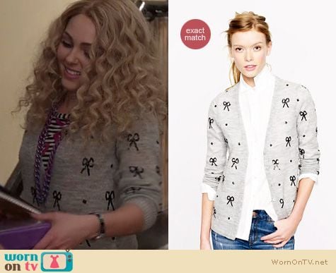 The Carrie Diaries Fashion: Sequin bow cardigan by J. Crew worn by AnnaSophia Robb