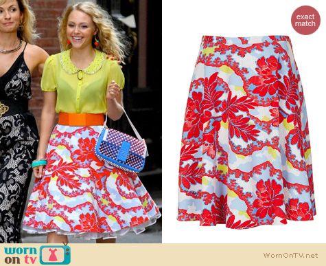 The Carrie Diaries Fashion: Topshop Portobello print calf skater skirt worn by AnnaSophia Robb