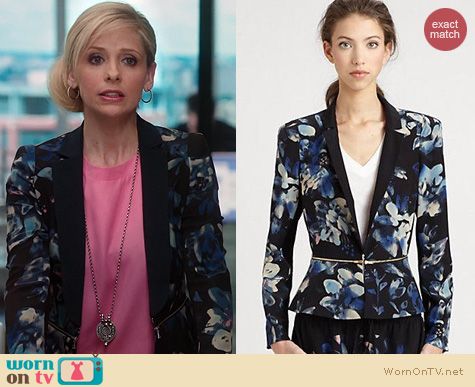 The Crazy Ones Fashion: Rebecca Taylor Hawaii Zip Jacket worn by Sarah Michelle Gellar