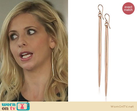 The Crazy Ones Jewelry: Heather Hawkins Dagger Earrings worn by Sarah Michelle Gellar