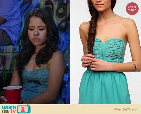 The Fosters Fashion: Urban Outfitters embroidered strapless dress by Staring at Stars worn by Cierra Rameriz