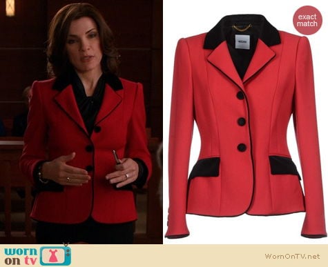 Fashion of The Good Wife: Moschino red blazer worn by Alicia Florrick