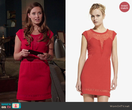 The Kooples Lace Trim Crepe Sheath Dress worn by Ophelia (Merritt Patterson) on The Royals