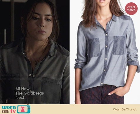 The Kooples Denim Shirt worn by Chloe Bennett on Agents of SHIELD