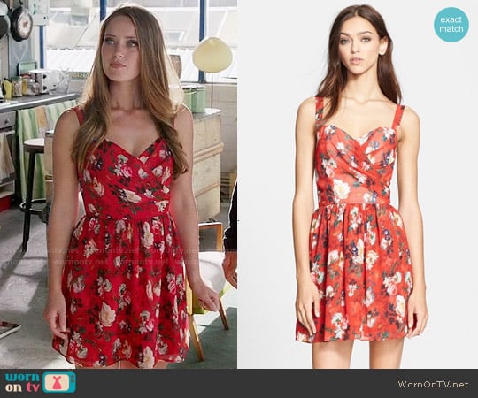 The Kooples Floral Print Chiffon Fit & Flare Dress worn by Ophelia (Merritt Patterson) on The Royals