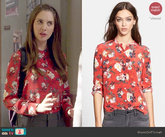 The Kooples Floral Print Silk Shirt worn by Annie Edison (Alison Brie) on Community