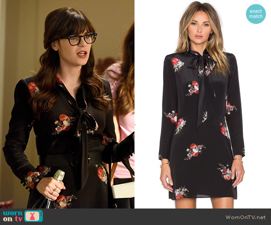 The Kooples Flower Print Dress worn by Jessica Day (Zooey Deschanel) on New Girl