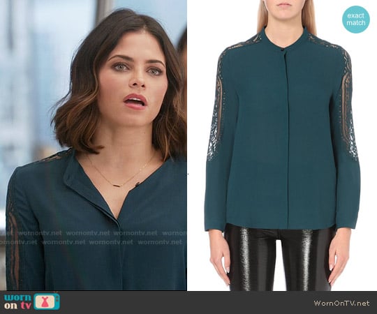 The Kooples Lace Detail Chiffon Shirt worn by Lucy Lane (Jenna Dewan Tatum) on Supergirl