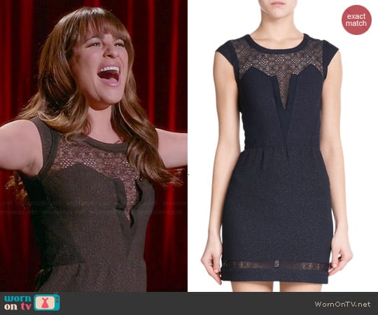 The Kooples Lace Detail Mini Dress worn by Rachel Berry on Glee