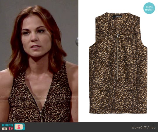 The Kooples Leopard Print Silk Top worn by Phyllis Newman (Gina Tognoni) on The Young and the Restless