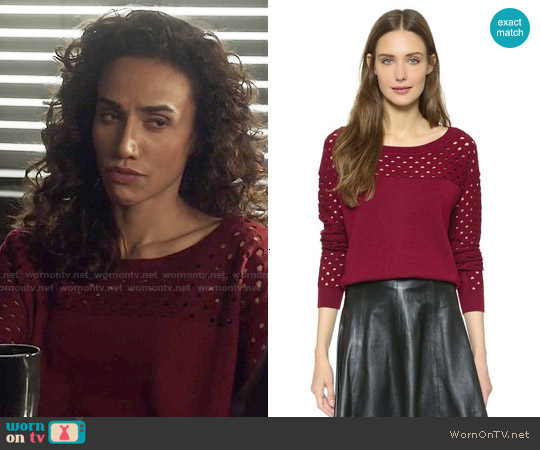 The Kooples Perforated Pullover worn by Tess Vargas (Nina Lisandrello) on Beauty and the Beast