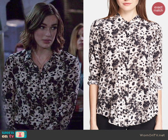 The Kooples Leopard Print Blouse worn by Elizabeth Henstridge on Agents of SHIELD