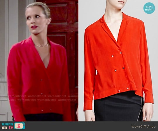 The Kooples Silk Crepe de Chine Shirt worn by Chelsea Lawson (Melissa Claire Egan) on The Young and the Restless