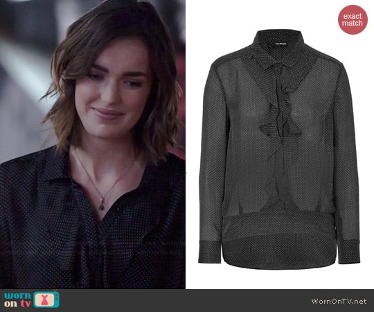 The Kooples Silk Polka Dot Blouse worn by Elizabeth Henstridge on Agents of SHIELD