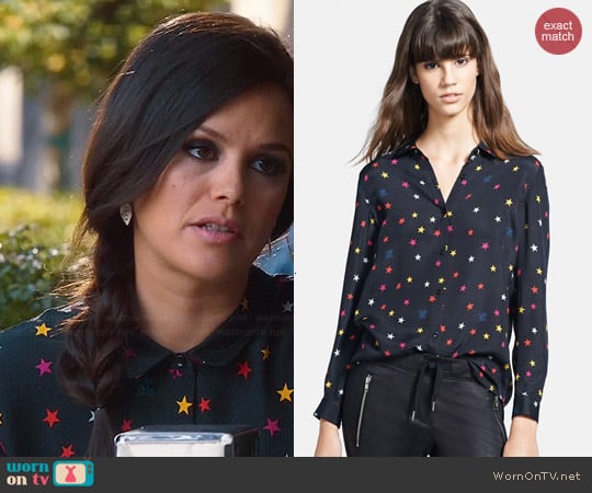 The Kooples Star Print Cloque Dobby Blouse worn by Rachel Bilson on Hart of Dixie