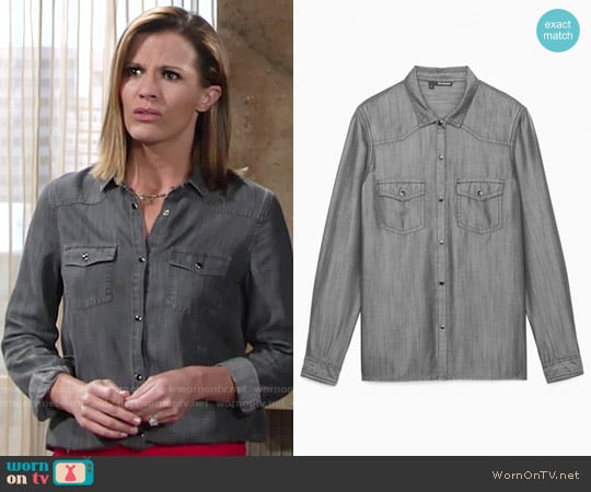 The Kooples Tencel Shirt worn by Chelsea Lawson (Melissa Claire Egan) on The Young and the Restless