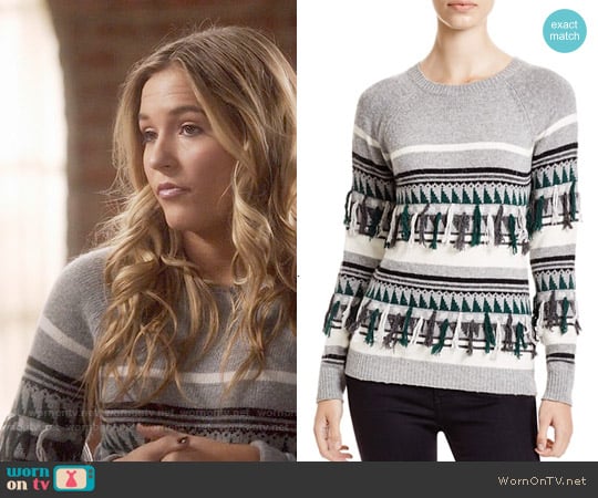 The Lane Fair Isle Fringed Crewneck Sweater worn by Maddie Jaymes (Lennon Stella) on Nashville