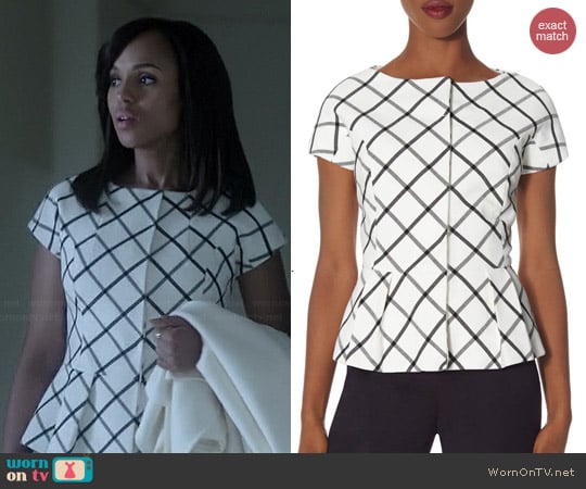 The Limited Check Peplum Jacket worn by Kerry Washington on Scandal