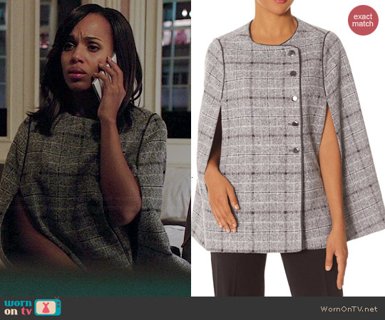 The Limited Plaid Cape worn by Kerry Washington on Scandal