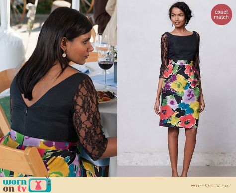 The Office Fashion: Anthropologie Darkbloom dress worn by Mindy Kaling