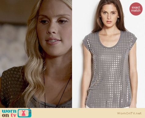 Fashion of The Originals: Armani Exchange Slouchy Grommet Tee worn by Claire Holt