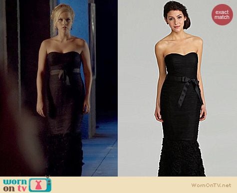 The Originals Fashion: JS Collections Strapless Ruched Gown worn by Claire Holt