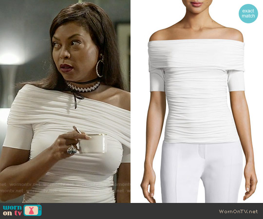 The Row Nanja Off-the-Shoulder Jersey Top worn by Cookie Lyon (Taraji P. Henson) on Empire