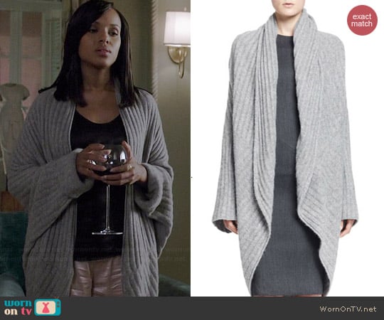 The Row Ilia Ribbed Cocoon Cardigan worn by Kerry Washington on Scandal